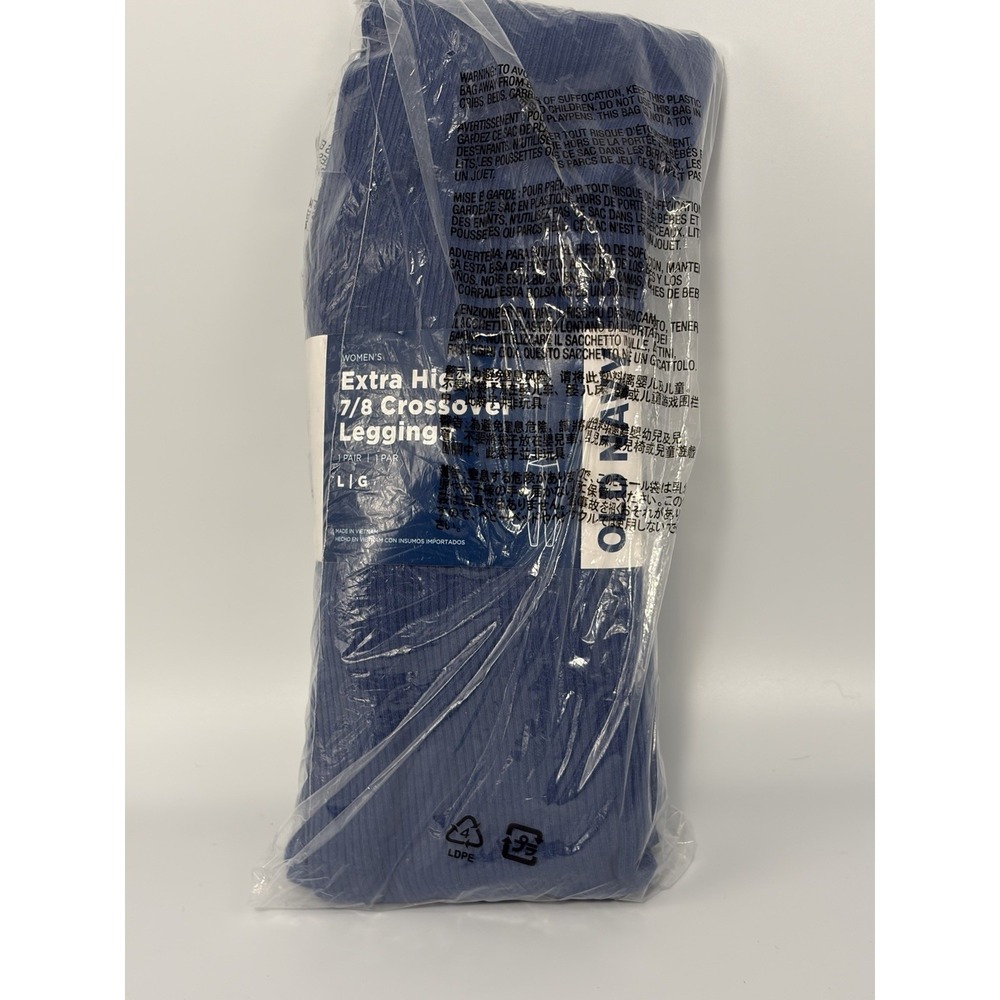 Old Navy Womens Extra High Waist Crossover Leggings Large 12-14 Blue NWT
